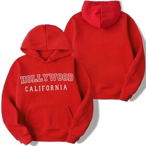 Red 'Hollywood California' Hoodie